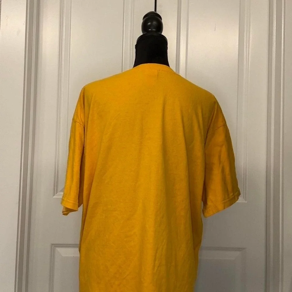 Yellow Cartoon Duck Face Graphic T-Shirt Anvil Pre-Shrunk XL‎